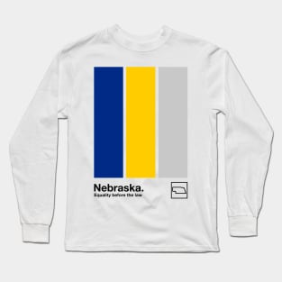 Nebraska // Original Minimalist Artwork Poster Design Long Sleeve T-Shirt